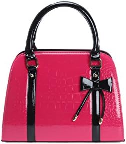 WOMEN PINK VINTAGE BOW HANDBAG -LADIES VINTAGE PINK BOW HANDBAG
