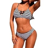 Estilo del patrón: sexy ZSJ-YY Nuevo patrón Montaña Rusa sin Tirantes Bikini a Rayas con Tiras Cruzadas Tira Cruzada de Tiras Libres de Acero para Mujer Sexy (Color : Black, Size : L)