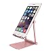 Produktbild Multi-Winkel-Telefon-Standplatz-Doppeltes faltbares Aluminiumtelefon-Halter-Justierbare Universalwiege Kompatibel mit iPhone, Nintendo Schalter, Huawei, Samsung, Zubehör-Schreibtisch, Rose Gold
