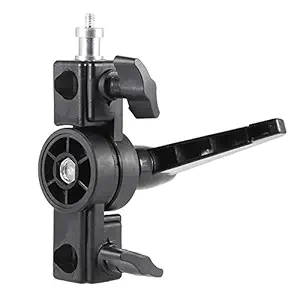 Swivel Adapter Speedlite Flash LED Light Stand Bracket Holder with 1/4