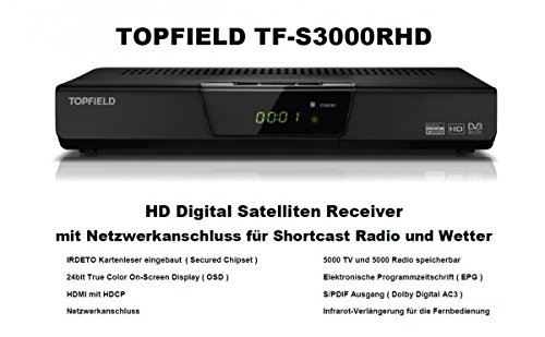 Topfield TF-S3000RHD HD Digital Satelliten Receiver für die ORF Karte inkl. HDMI Kabel - 2