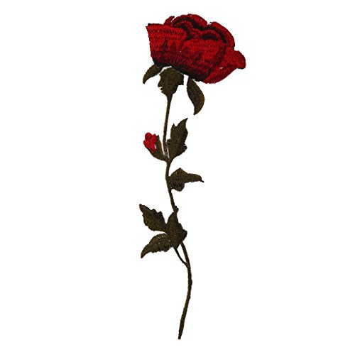 MagiDeal 2pcs rose blumen Stickerei Nähen Aufnäher Aufbügler Applikation - 8
