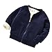 Produktbild Babykleidung Mantel, Honestyi Baby Mädchen Jungen Solid Zip Warm Winter Tops Casual Kleider Mantel (Marine, 12M/80CM)