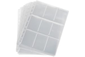 YKKJ 540 buste per carte da collezione,Carte rilegate ad anelli A4,Porta carte per carte rilegate ad anelli