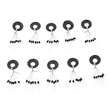 10 Pcs 6 in 1 Black Rubber Oval Stop Bead Ring Fishing Bobber Stopper