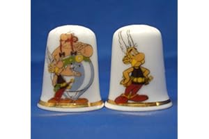 BIRCHCROFT CHINA Birchcroft Fingerhut aus Porzellan, zum Sammeln, Asterix und Obelix, 1 Paar