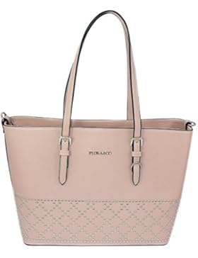 Damen Shopper Tasche Altrosa Flora & Co Fl-Co-Jet-Set Glitzer Nieten Saffiano