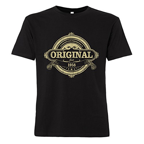 ShirtWorld Original Seit 1958 Zum 60. Geburtstag - T-Shirt Schwarz 4XL ShirtWorld Original Seit 1958 Zum 60. Geburtstag - T-Shirt Schwarz 4XL