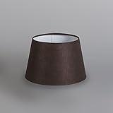 QAZQA Leinen Lampenschirm 20cm rund DS E27 leinen braun , Rund konisch Schirm Pendelleuchte, Schirm Stehleuchte, - 3