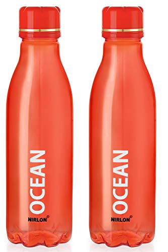 Nirlon BPA Free Ocean Plastic Bottle Combo Set, 2 Piece, Orange, 1 Litre