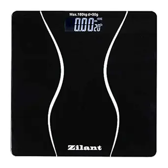 Zilant Digital Body Weight Bathroom Scale, Step-on Technology, Large LCD Display (Black)