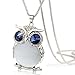 Produktbild Kette Schmuck Halskette Damen DAY.LIN Frauen Eule Anhänger Diamant Pullover Kette lange Halskette Schmuck (Weiß)