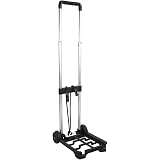 Carro portamaletas plegable de 87 x 30 x 34 cm con 2 ruedas y cuerda,  Plataforma de transporte plegable de metal para mover prod