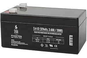 SIGA IMPULSIVE DYNAMIK SIGA Akku 12V 3,4Ah AGM Gel Batterie Kinderfahrzeuge Alarmanlage Notstrom Blei-Akku USV Batterie ersetzt 3,3Ah 3,5Ah 3,6Ah