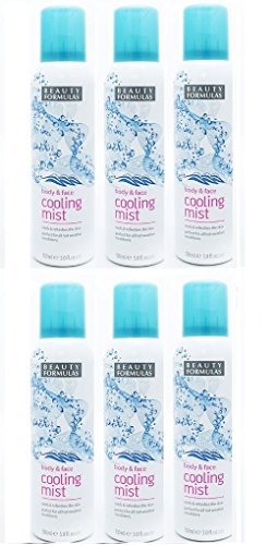6 x Beauty Formulas Cooling Mist Spray Cools Face And Body Travel 150ML