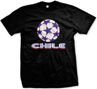 Chile Soccer Mens T-shirt, Chilean National Futbol Team Pride Men's Tee Shirt (BLACK, LARGE)