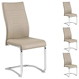 esszimmerstühle leder beige Aufbaumaße Stühle: 43 x 98 x 59 cm (Breite x Höhe x Tiefe)