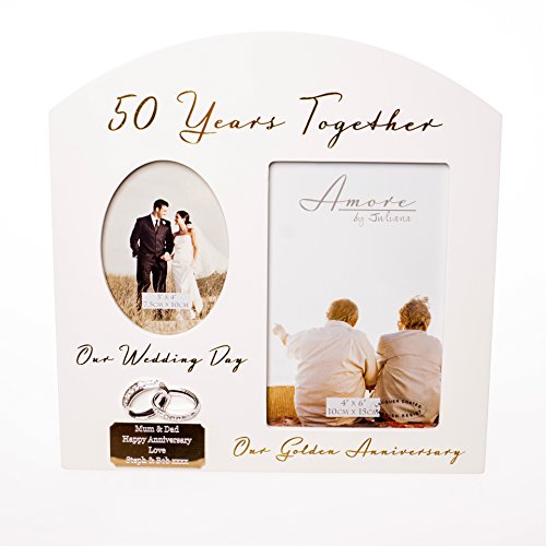 Price comparison product image Personalised Wooden 50th Golden Wedding Anniversary Photo Frame
