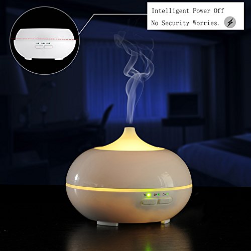 Aroma Diffuser, MaxTronic 150ML ätherisches Öl Diffusor Mini Elektro Ultraschall Luftbefeuchter mit kühlem Nebel Aromatherapie mit 7 farbenwechselnde LED Licht, automatisch Zeitgeber, Wasserlos automatische Abschaltung und Flüsterleise Luftreiniger, Weiß - 3