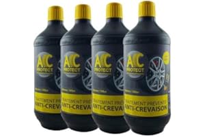 AC PROTECT | Produit Anti-crevaison | Prévention des défauts pneumatiques | Entretien des pneus | Pack 4 Roues Voiture citadine/berline : 4 Bouteilles de 500mL