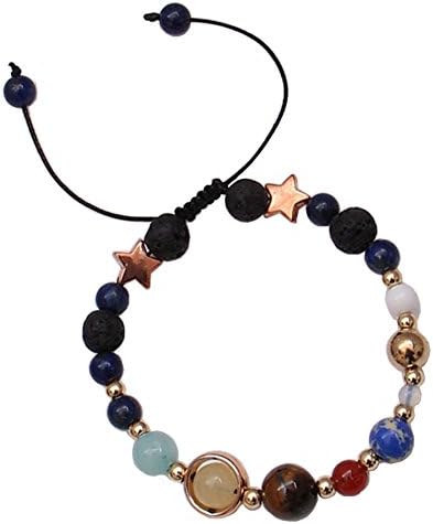 Cosmic Galaxy Solar System Eight Planets Bracelet Guard Stars Natural Stone Beads Shrink Bracelets For Women