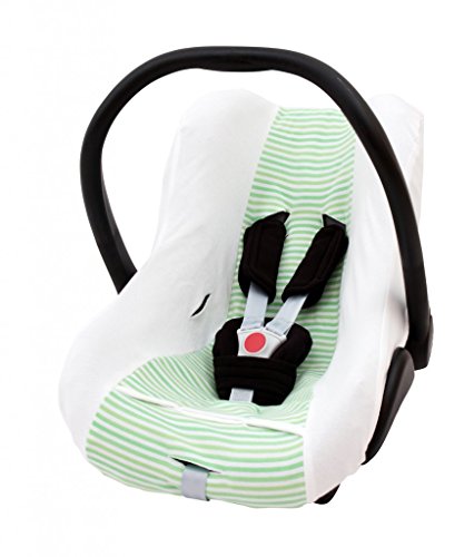 ByBoom® – Universal Sommerbezug, Schonbezug aus 100% Baumwolle mit Streifen für Babyschale, Autositz, z.B. Maxi Cosi CabrioFix, City, Pebble; Designed in Germany, MADE IN EU - 3