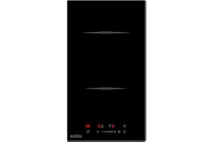 COVERCOOK Built-in Induction Hob 30cm, 2 Zone Electric Hob, 2 Ring Domino Cooktop, Double Induction Cooker with 9 Power Levels, 3500W, Slider Touch Control, Timer, Child Lock, Power Boost, Black