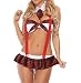 Produktbild Tomatoa Dessous Erotik Damen Set Plus Size Halter Weste Crop BH Dessous Set Minirock Ouvert mit BHS Set V-Ausschnitt Cosplay Schulmädchen Kostüm Kleid
