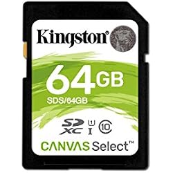 Kingston SDS/64GB - Tarjeta de Memoria SD (Micro SDS, 64 GB, UHS-I, Clase 10, hasta 80 MB/s)