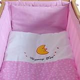 Komplette Babywiege Babybett Stubenwagen Schaukelwiege Wiege Babybett rosa 51365-03 - 2