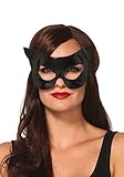Leg Avenue A2755 - Vinyl Katze Maske - Einheitsgröße, schwarz, Damen Karneval Kostüm Fasching