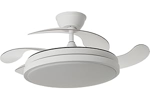 ABRILA TODOLAMPARA Ventilador de techo con luz LED motor DC ESCORPION Blanco Aspas Retráctiles 107D