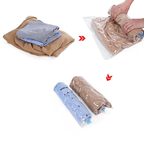 Songmics 6-teiliges Set 60 x 40 cm Komprimierungssystem zum Rollen Aufbewahrungsbeutel Haushaltshelfer RVM06R - 2