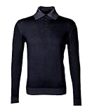 Rollkragen, vorne geöffnet Daniele Fiesoli Herren Pillover mok Polo Merinos Old blau leicht meiliert Größen: M L XL XXL (XXL)