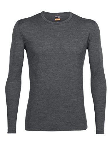 Icebreaker Mens Oasis LS Crewe Bajo la Ropa Térmica, Hombre, Gritstone HTHR, M