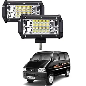 Rawat 24 LED Spot Beam Fog Light Lamp Bar For Maruti Suzuki Eeco (72 watt, 5 inch, White)