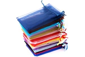 MEMOFYND Lot de 100 sacs en fil blanc avec cordon de serrage, sacs à bijoux, sacs à bijoux, sacs à bonbons, pour mariage, anniversaire, emballage cadeau