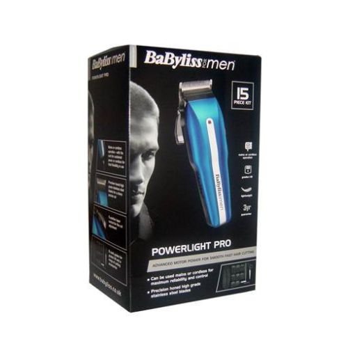 HIGH QUALITY BABYLISS POWERLIGHT PRO MENS CORDLESS RECHARGEABLE HAIR CLIPPER TRIMMER K