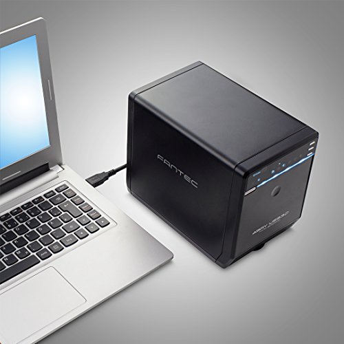 FANTEC QB-35US3-6G Externes 4-fach Festplattengehäuse (für den Einbau von 4x 8,89 cm (3,5 Zoll) SATA I/II/III Festplatten, USB 3.0 SUPERSPEED und eSATA Anschluss, 6G Support, 80 mm Lüfter temperaturgeregelt) schwarz - 6