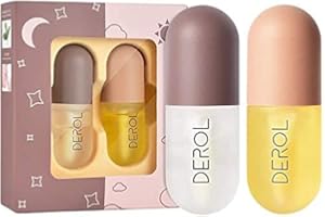 HIKAKA 2 Pcs Natural Lip Plumper,Ensemble de sérum rehausseur et soin des lèvres à double effet jour et nuit,Brillant à lèvres aux extraits de plantes pour des lèvres plus pulpeuses de beauté hydratées