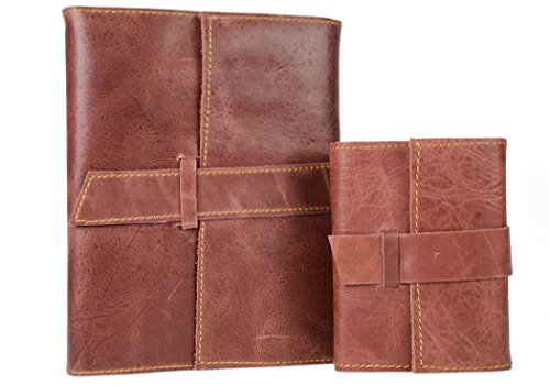 Attache Nachfüllbares Notizbuch handgefertigt mit Ledereinband Braun Large (21cm x 15cm x 2cm) - 2