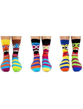 United Oddsocks - Funk You - Herren 6 verschiedene Socken - mit Gesichter! Gr. 39 - 46