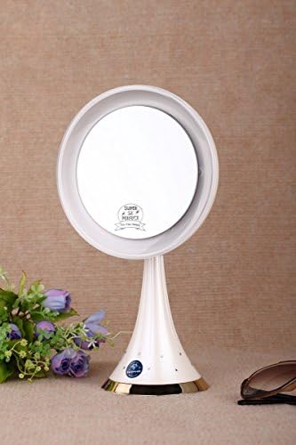 High-End European And American-Led Lamp Magnifying Mirror Bathroom Vanity Mirror Magnified 5 Times Times Anti-Fog Mirror,Wine Red