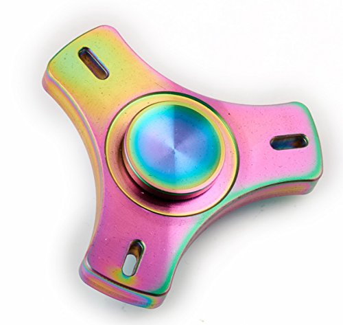 E-3LUE 1PC Fidget Spinner Toy EDC Exquisite Hand Spinner DIY Puzzels for Anxiety Boredom HS26 Stainless Steel (Multi-color)