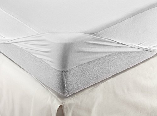 Matratzenschoner mit Spannumrandung Weiß 150×200 cm| Wasserdicht| Anti-milben| Inkontinenz| Rundumbezug| Premium Microfaser| Atmungsaktiv - 6