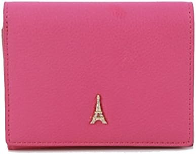 Credit Card Case Wallet Holder Purse ID Window Zipper with Women's Pouch (Hot Pink)