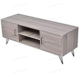  GUSTALA Mueble TV Salón Estilo Moderno Nórdico Mesa Televisión, Colores: Blanco, Roble, Blanco/Roble 140x42x50 cm
