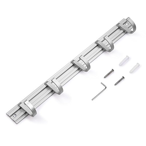 Garderobenleiste Bewegliche Kleiderhaken Cokira Garderobenhaken Mit 5 Haken Bewegliche Mehrzweckhaken Wandhaken Handtuchhalter für Kleidung Türme und Schlüssel–im Badezimmer oder Küche - 4