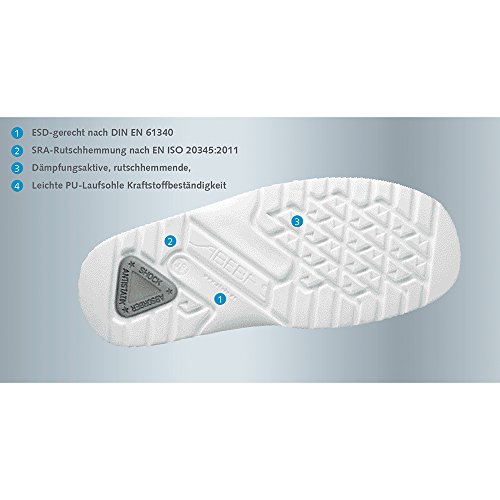 Abeba ESD-S-Schuh light Halbschuh sw, Glattleder, CE, EN ISO 20345:2011, S2, Gr. 41 - 2