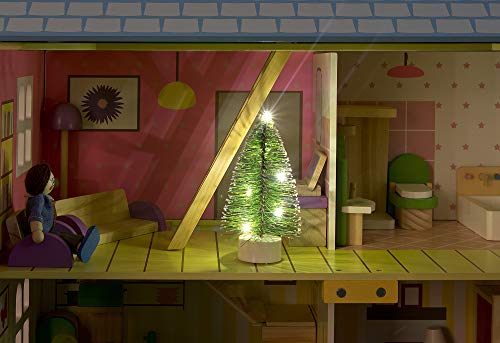 Belle Alpine Maison De Poupée En Bois Avec Des Meubles Et De La Famille De Poupées Couleur Rose Petite Maison Haute Qualité